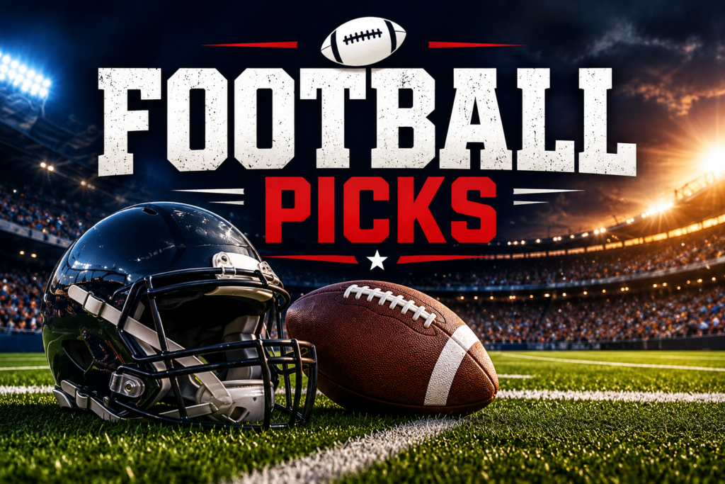 Football Picks homepage card featuring a football, helmet, and stadium representing daily football betting picks.